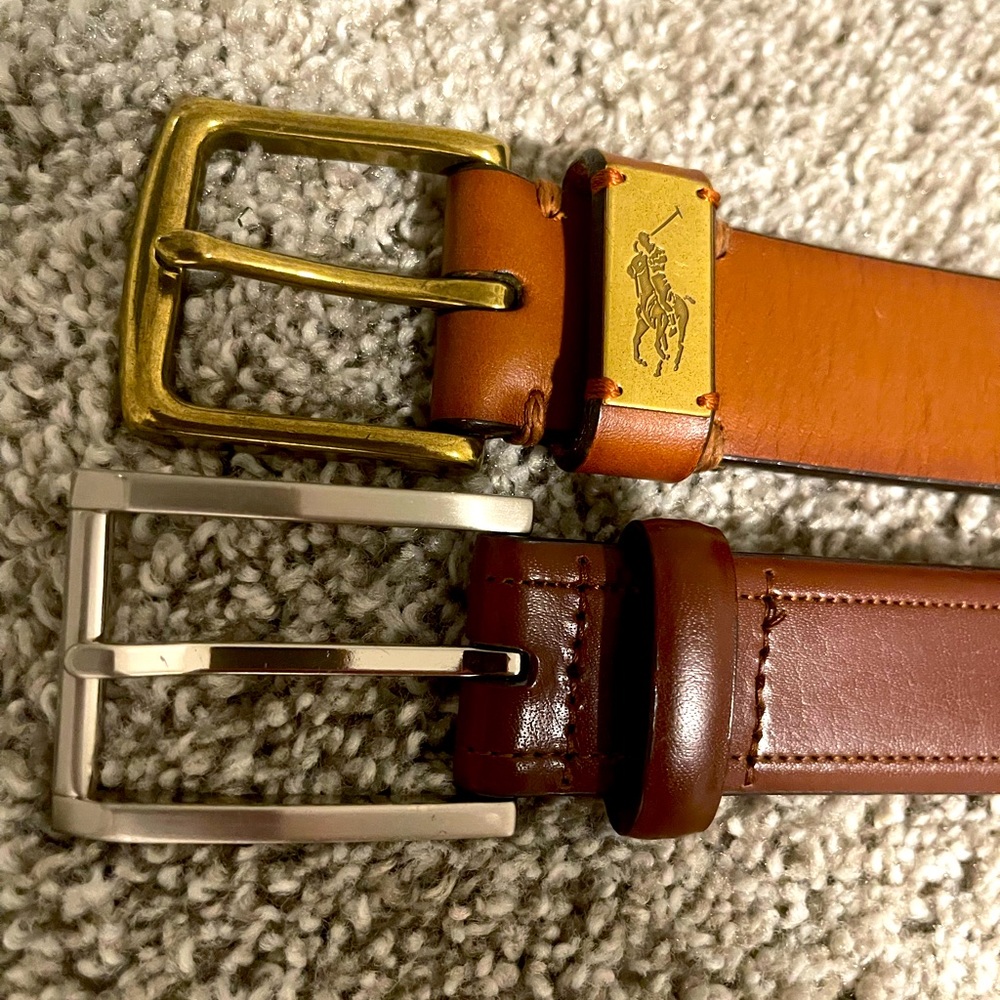 Assorted belts size 34/35 from Ralph Lauren, Lacoste and Perry Ellis